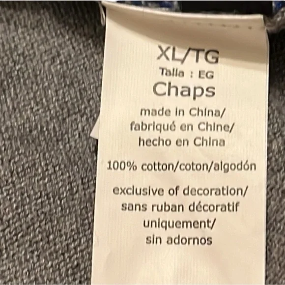 CHAPS Classic V-Neck Sweater Vest Classic Gray & Blue size XL - Picture 6 of 7